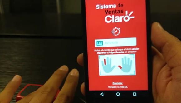 La aplicación de ventas de Claro pedirá a los vendedores colocar su huella digital. (Foto: Claro)