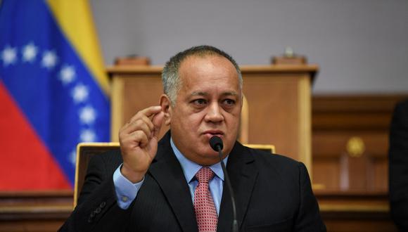 El vicepresidente del oficialista Partido Socialista Unido de Venezuela (PSUV), Diosdado Cabello. (Photo by Yuri CORTEZ / AFP)