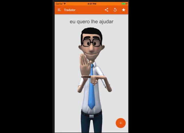 FOTO 2 | Hugo, el intérprete virtual, consigue convertir casi todo a un lenguaje de signos, sea un texto de SMS, conversación, un libro, una revista o, incluso, una tarjeta de información en tiempo real.