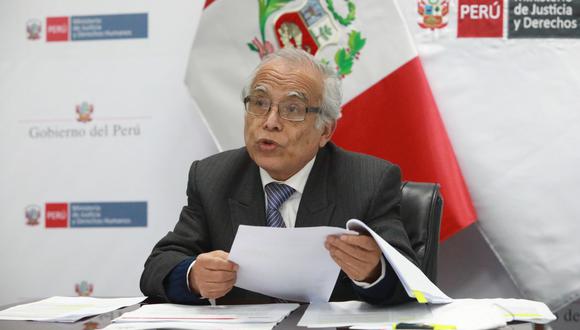 Ministro de Justicia y Derechos Humanos, Aníbal Torres, se pronunció sobre el fallecimiento del terrorista Abimael Guzmán a los 86 años. (Foto: Ministerio de Justicia)