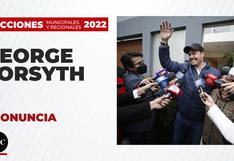 Elecciones 2022: George Forsyth declaró ante la prensa tras resultados de boca de urna