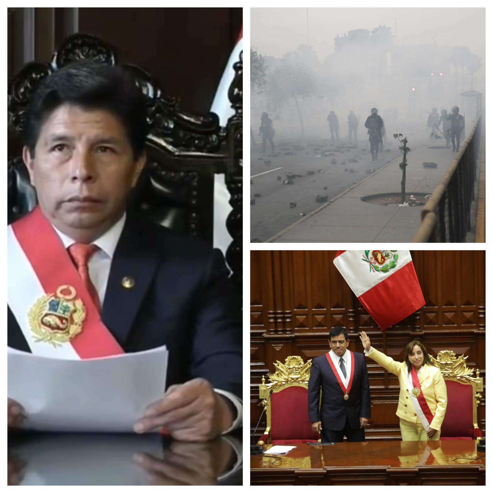 Pedro Castillo fue vacado de la Presidencia tras el golpe de Estado que perpetró con la disolución del Congreso. (Foto: Composición GEC)