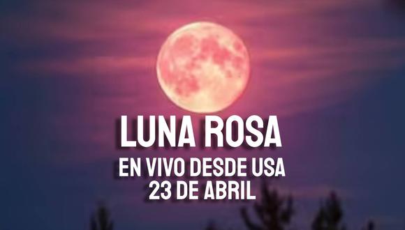 La Luna Rosa saldrá por el este de Estados Unidos durante la tarde del martes 23 de abril de 2024 (Foto: Composición Mix)