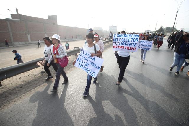 Protesta tienen programado acudir hasta las instalaciones de Sedapal, ubicadas frente al peaje que marca el inicio de la Carretera Central. (Fotos: Giancarlo Ávila)