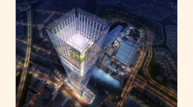 El nuevo resort de esquí bajo techo incluirá la torre residencial más alta del mundo con 711 metros. (Foto: inhabitad)