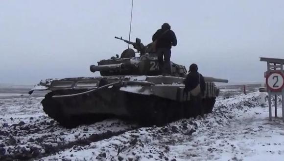 Tanques rusos cerca de la frontera de Ucrania el 14 de enero de 2022. (Foto: Ministerio de Defensa de Rusia).