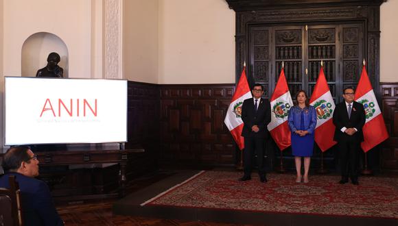 La presidenta Dina Boluarte promulgó la ley que creó la ANIN el 20 de julio del 2023 en una ceremonia en Palacio de Gobierno.