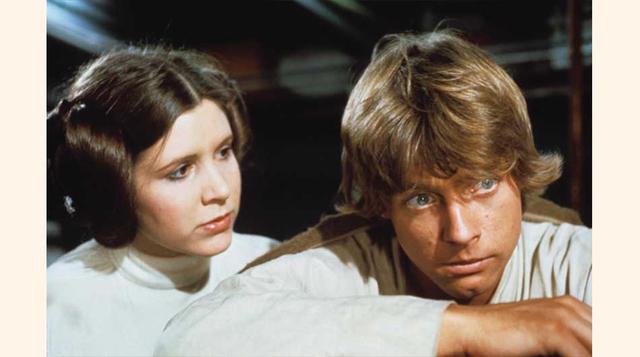 Y ahora los gemelos: Leia (Carrie Fisher) y Luke (Mark Hamill) en el set de Star Wars. (Foto: Lucasfilm).