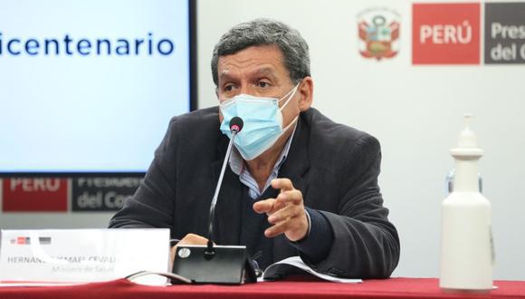 En conferencia de prensa, el ministro de Salud, Hernando Cevallos, se pronunció sobre la renuncia de Mirtha Vásquez como jefa del Gabinete Ministerial. (Foto:  archivo GEC)