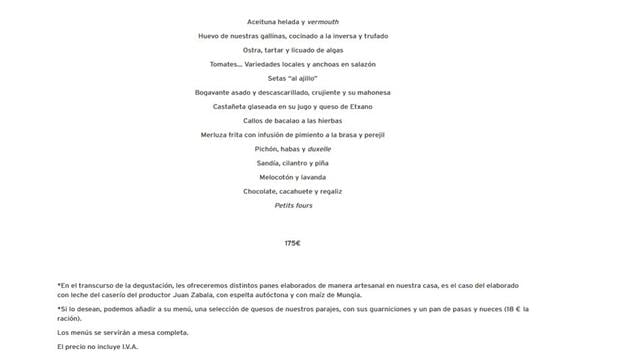 16. Azurmendi, Larrabetzu, España. 175 euros.