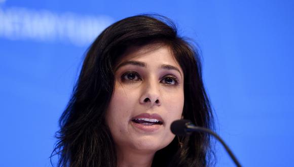 La subdirectora gerente del Fondo Monetario Internacional (FMI), Gita Gopinath. (Foto: AFP)