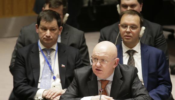 Vasily Nebenzya, representante de Rusia ante el Consejo de Seguridad de la ONU. (AP).