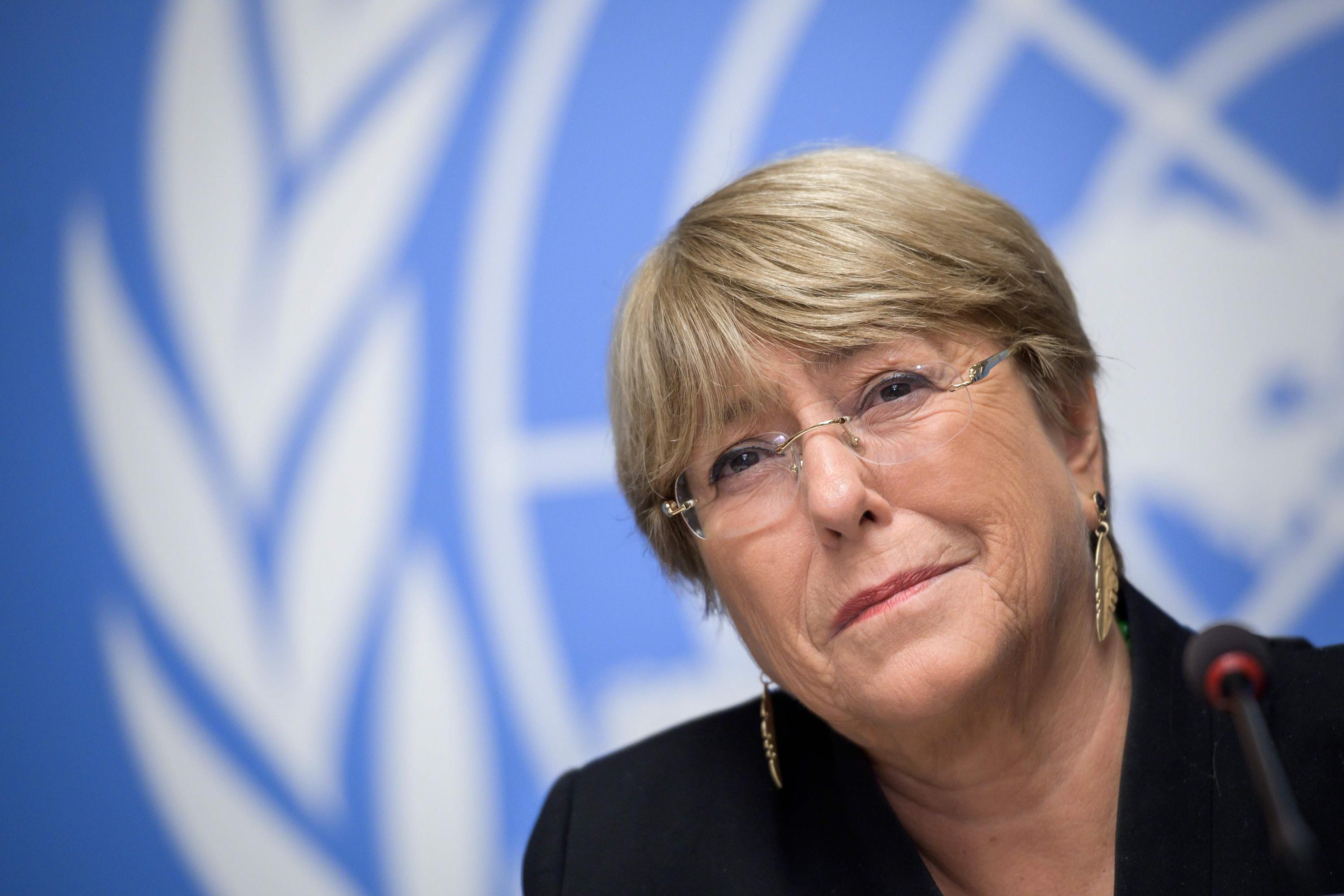La Alta Comisionada de Derechos Humanos de la ONU, Michelle Bachelet, asiste a una conferencia en las Oficinas de las Naciones Unidas en Ginebra. (Foto: AFP)