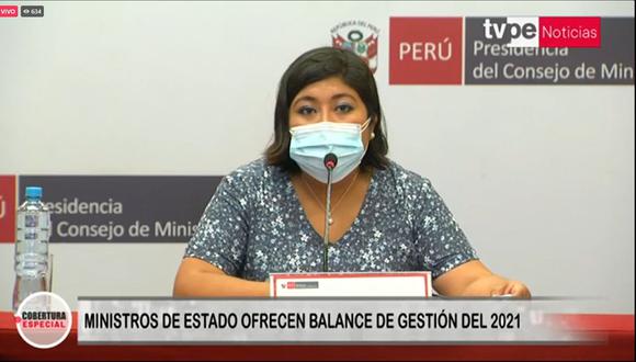Ministra de Trabajo y Promoción del Empleo, Betssy Chávez, lamentó el nivel de informalidad tributaria en el país. (Foto: Captura de TV)