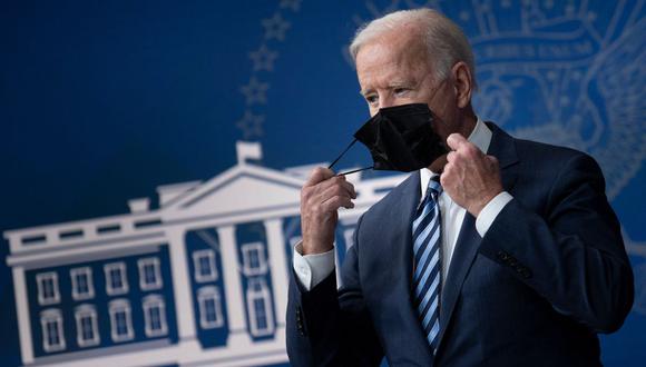 El presidente Joe Biden llega para hablar desde el campus de la Casa Blanca, el 2 de setiembre de 2021, en Washington (Estados Unidos). (Brendan Smialowski / AFP).