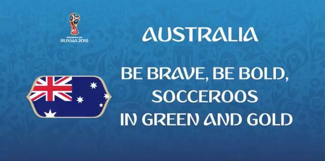 FOTO 4 | Australia: BE BRAVE, BE BOLD, SOCCEROOS IN GREEN AND GOLD (Sean valientes, sean osados, Socceroos en verde y dorado)