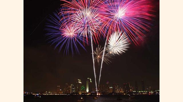 SAN DIEGO: Los organizadores esperan hasta 500.000 personas en la 14 edición del Big Bay Boom espectáculo de fuegos artificiales, la exhibición más grande de la costa oeste. El programa de 18 minutos de fuegos artificiales pondrá en marcha a partir de cua