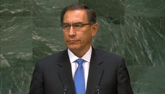 El presidente Martín Vizcarra ofreció este martes un discurso ante la Asamblea General de la ONU. (FOTO: Facebook Presidencia Perú)