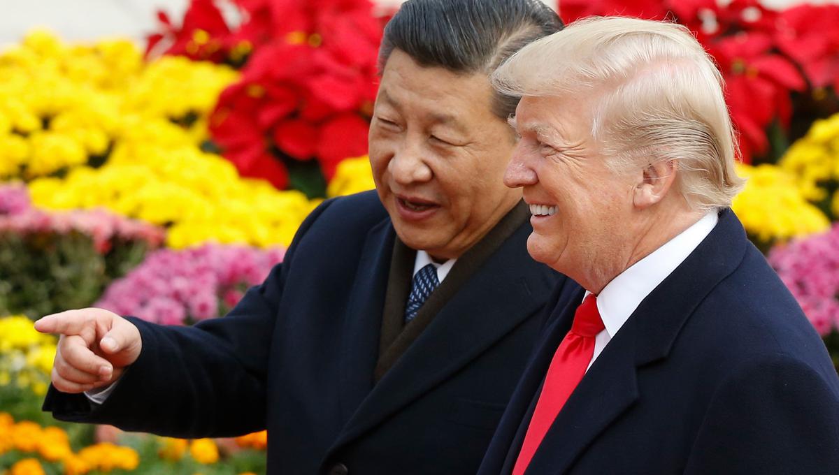 Presidente chino Xi Jinping y su homólogo estadounidense Donald Trump en Beijing, China.  (Foto: Getty Images)