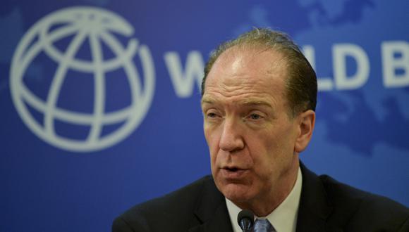 World Bank President David Malpass speaks during a press conference at the World Bank office in New Delhi on October 26, 2019. (Photo by Sajjad  HUSSAIN / AFP)