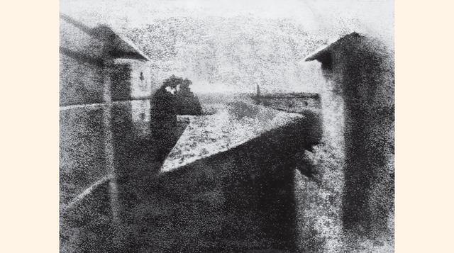 Vista desde la ventana en Le Gras. (Primera fotografía de la historia) Francia, 1826. Foto: Joseph Nicéphore Niépce.