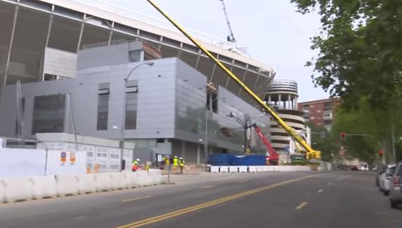 Las obras en el Estadio Santiago Bernabéu no se detienen. (Captura y video: AS)