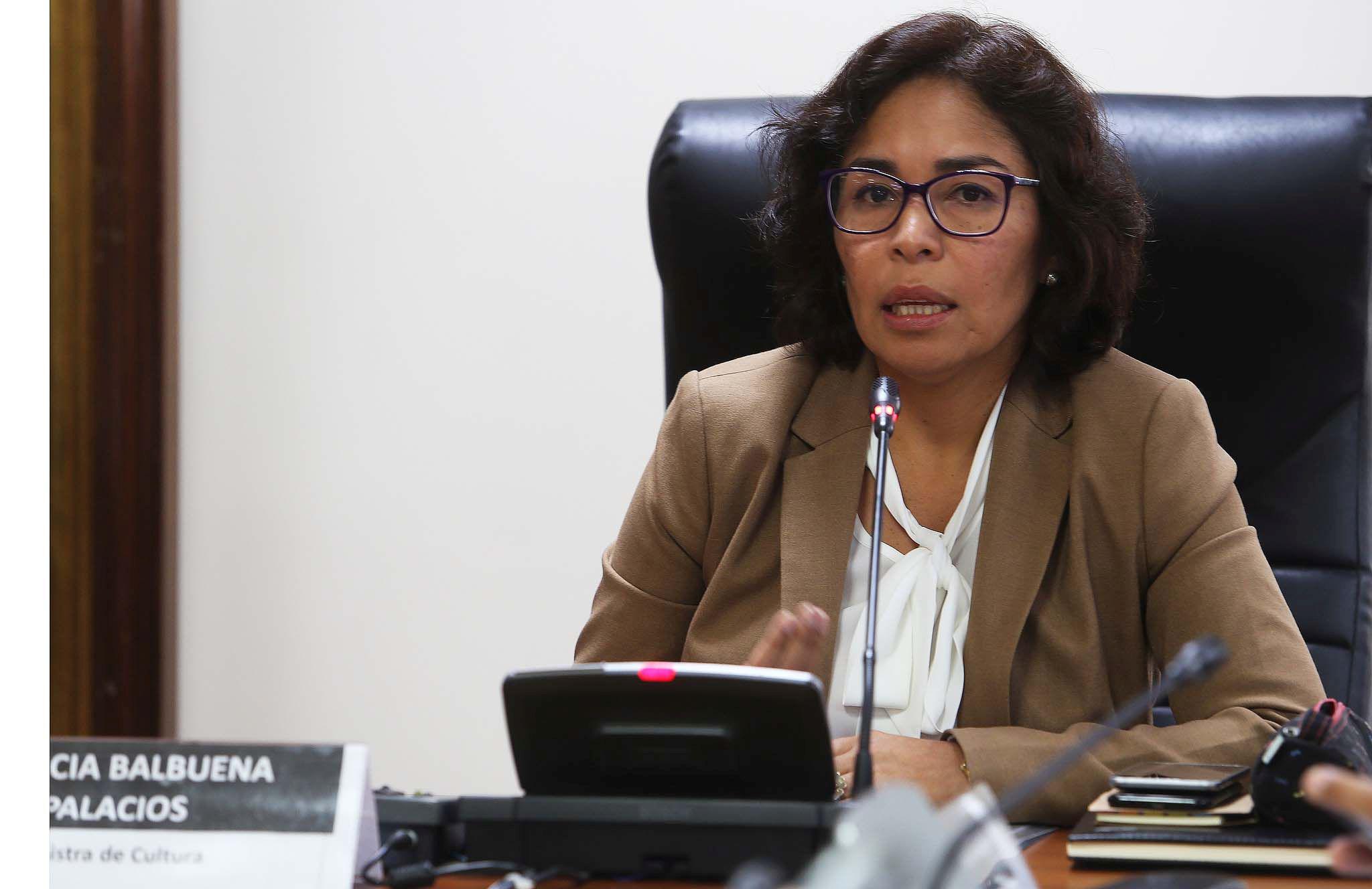 La ministra de Cultura, Patricia Balbuena, se mostró a favor de realizar un balance y revisar la ley de consulta previa para los pueblos indígenas. (Foto: Difusión)
