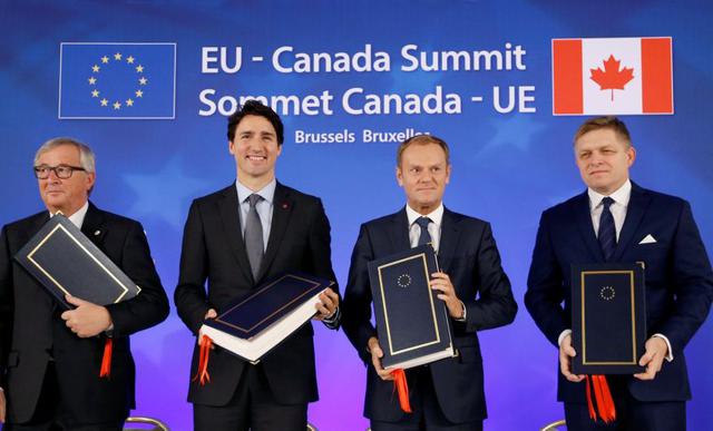 Acuerdo de Libre Comercio negociado entre Canadá y la Unión Europea (CETA): fue firmado en octubre. Debe ser votado por el conjunto del Parlamento Europeo, el 15 de febrero. (Foto: Reuters)