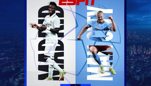 ESPN Latinoamérica se encargó de llevar las imágenes del partido entre Real Madrid y Manchester City por la vuelta de los cuartos de final de la UEFA Champions League 2023-24. (Foto: Composición)