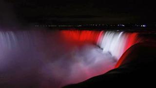 Por el Bicentenario, las cataratas del Niágara se iluminarán el 28 de julio de rojo y blanco