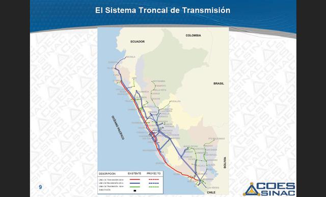 Existen dos líneas de transmisión de 138 kV, que son las de Trujillo y Chimbote. Estas se acabarán en agosto y noviembre de 2017, respectivamente.