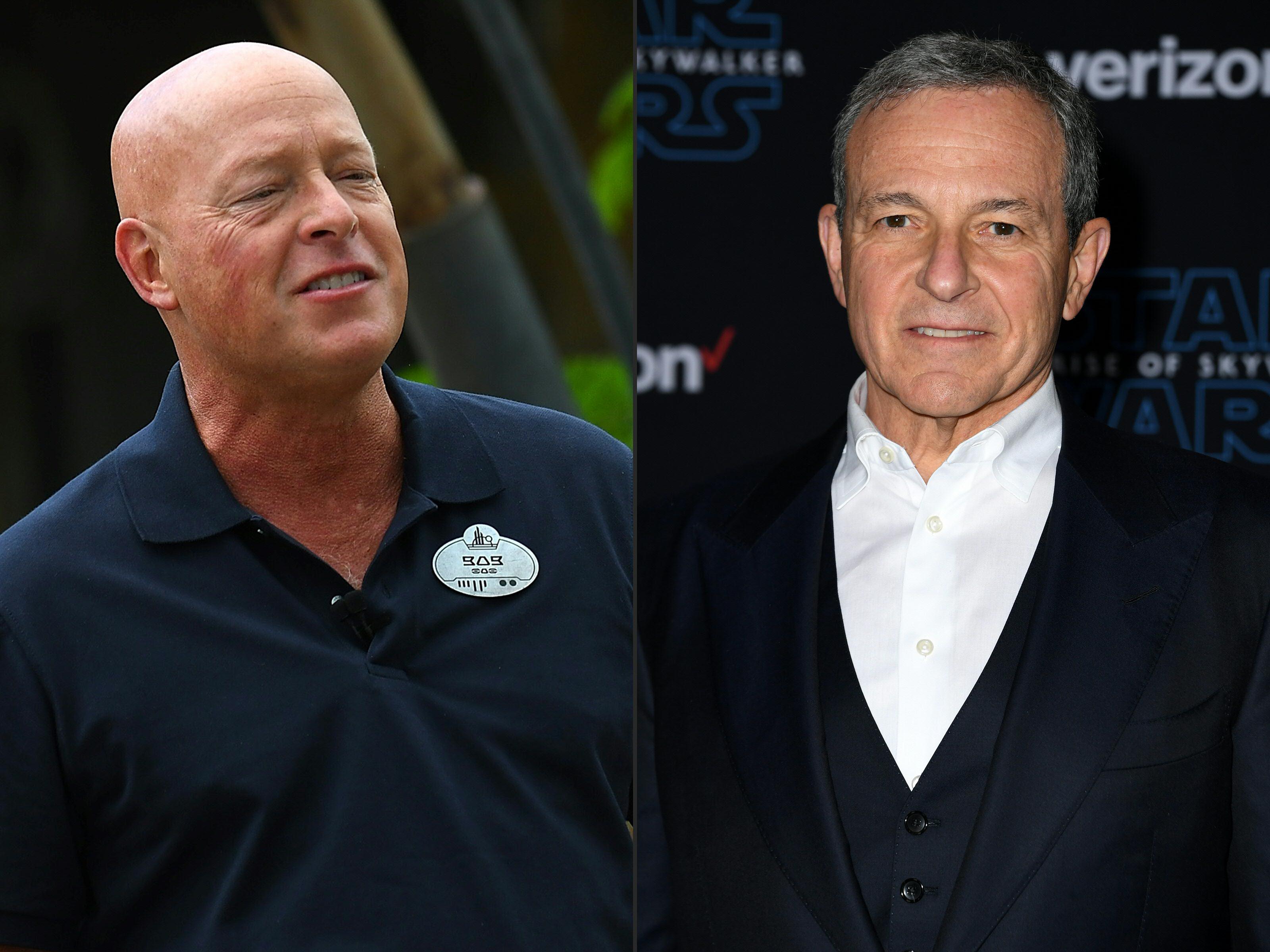 Bob Chapek (izquierda) reemplazará a Bob Iger (derecha) a la cabeza de Disney. (Foto: AFP)