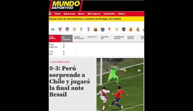Así informó la prensa mundial tras la victoria de Perú sobre Chile y clasificación a la final de la Copa América 2019.