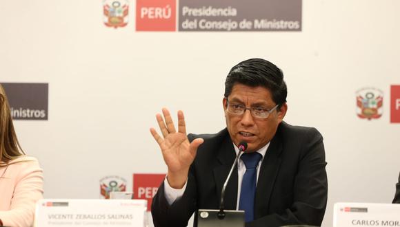 Vicente Zeballos aseguró que el Ejecutivo mostró disposición al diálogo pese a presencia de José Luna en encuentro con Podemos Perú. (Foto: GEC)