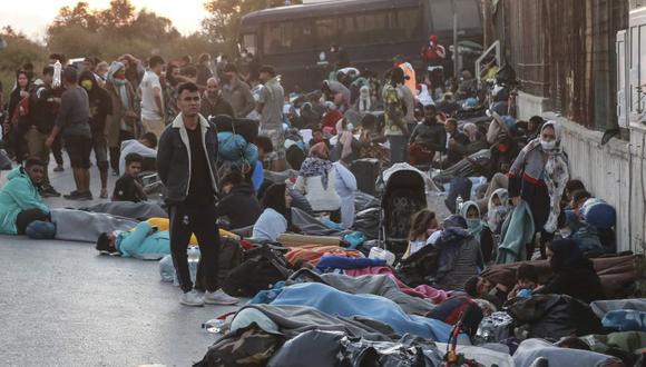 Migrantes en la isla de Lesbos. AFP / Manolis Lagoutaris