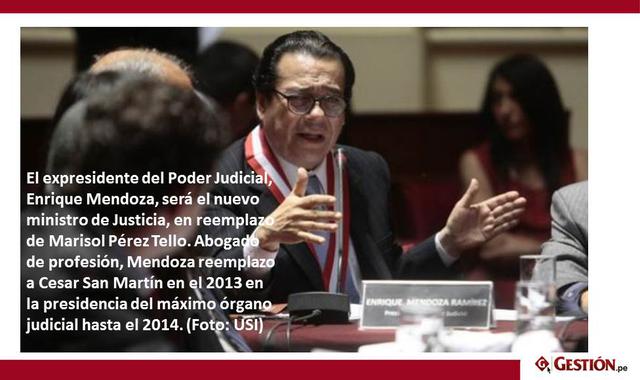 Foto 4 | El expresidente del Poder Judicial, Enrique Mendoza, será el nuevo ministro de Justicia, en reemplazo de Marisol Pérez Tello. Abogado de profesión, Mendoza reemplazó a César San Martín en el 2013 en la presidencia del máximo órgano judicial hasta