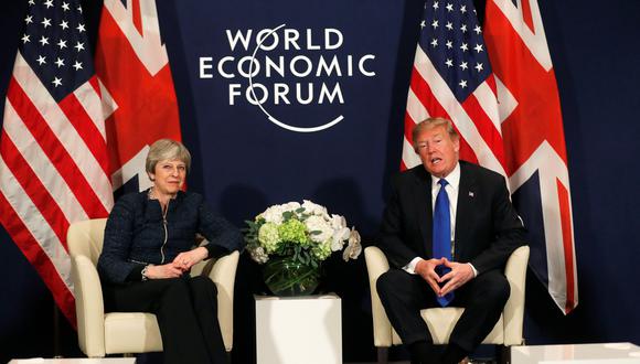 El presidente norteamericano, Donald Trump, se reunió con la primera ministra británica, Theresa May, en Davos.
