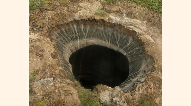 El Cráter abismal de Siberia. En julio del 2014 se descubrió un cráter gigante de 80 metros de diámetro en la península de Yamal, una zona deshabitada de Siberia. Al parecer su formación se debe al calentamiento climático, que pudo haber transformado el p