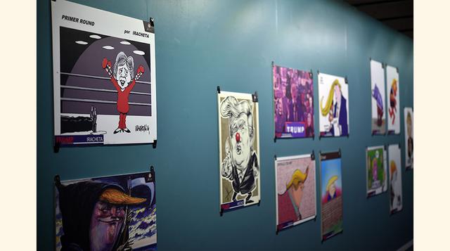 Los gráficos no tuvieron reparos en mostrar su rechazo por Trump. El caricaturista Iracheta muestra a la candidata demócrata, Hillary Clinton, derrotando a su adversario republicano en un duelo de box.