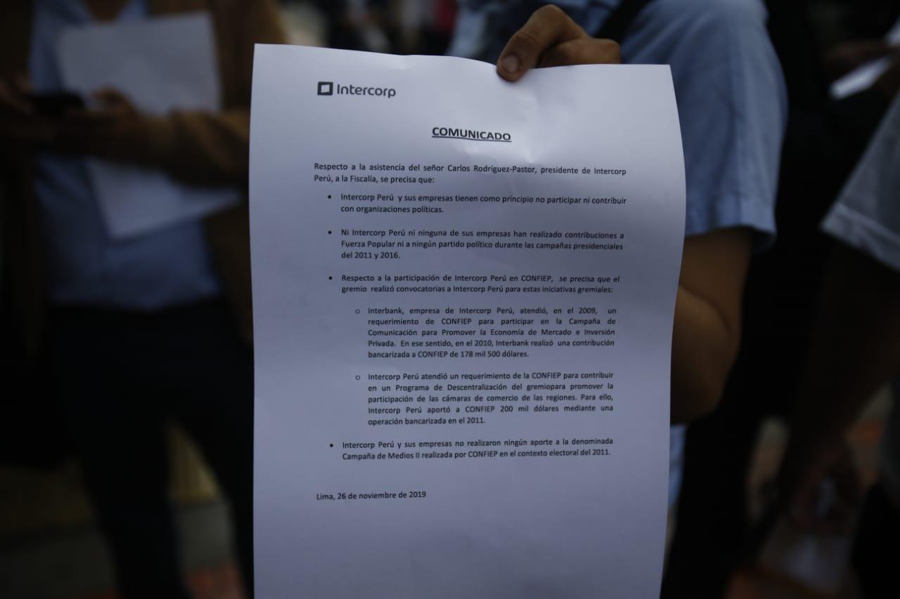 Caso Keiko Fujimori: Intercorp e Interbank transfirieron US$378.500 a la Confiep entre 2010 y 2011