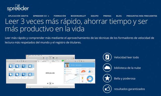 Spreeder Esta página gratuita te ayudará a aprender a leer con mayor velocidad y a mejorar tu capacidad de comprensión.