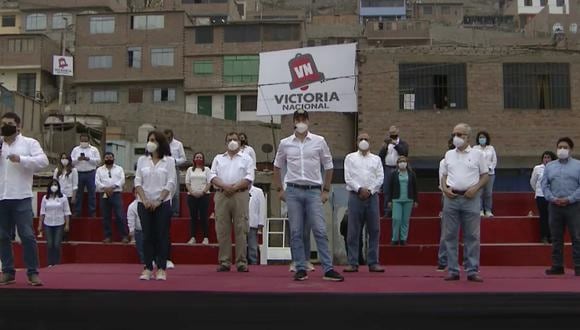 Presentación de la plancha presidencial y el equipo técnico de Victoria Nacional, en Puente Piedra. (Foto: Difusión).
