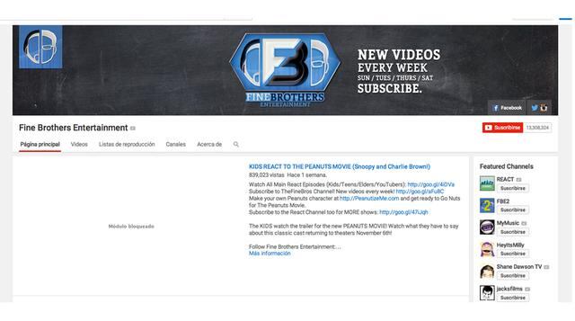 Fine Brothers. Han tenido ingresos por US$ 8.5 millones y los siguen 13 millones de suscriptores.