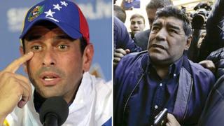 Capriles critica a Maradona por apoyar a gobierno venezolano