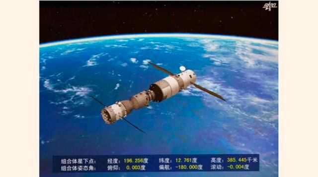 Estación Espacial de China. China puso en órbita su segunda estación espacial el 15 de septiembre de 2016 con su cohete Larga Marcha CZ-2F/T (2F-T2) desde la rampa 921 del complejo de lanzamiento 43 del centro espacial de Jiuquan con el laboratorio Tiango