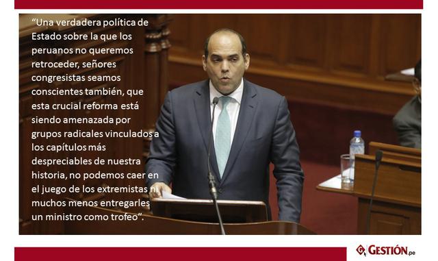 Foto 5 |  “Una verdadera política de Estado sobre la que los peruanos no queremos retroceder, señores congresistas seamos conscientes también, que esta crucial reforma está siendo amenazada por grupos radicales vinculados a los capítulos más despreciables