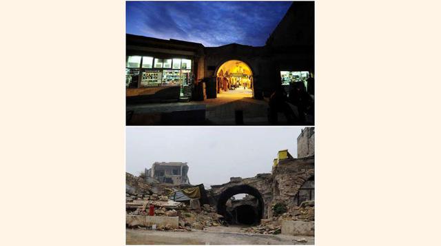 El antes y después de Aleppo tras la guerra de Siria.(foto:Diario ABC, S.L.)