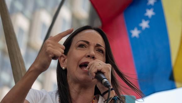 La líder de la oposición venezolana, María Corina Machado. (Foto de Gabriela Oraa / AFP)