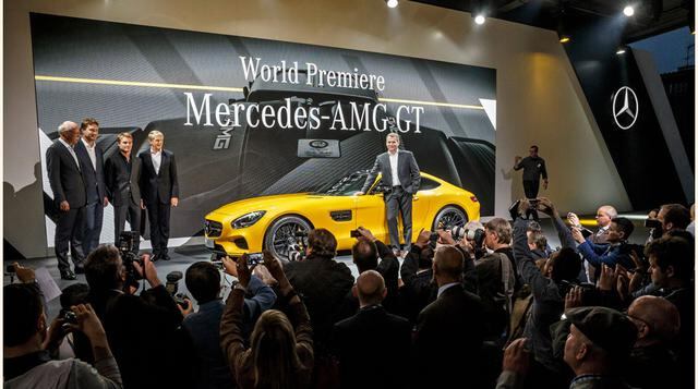 El Mercedes-Benz AMG GT, es un coupé biplaza construido casi íntegramente en aluminio que estrenará un nuevo motor V8 biturbo.