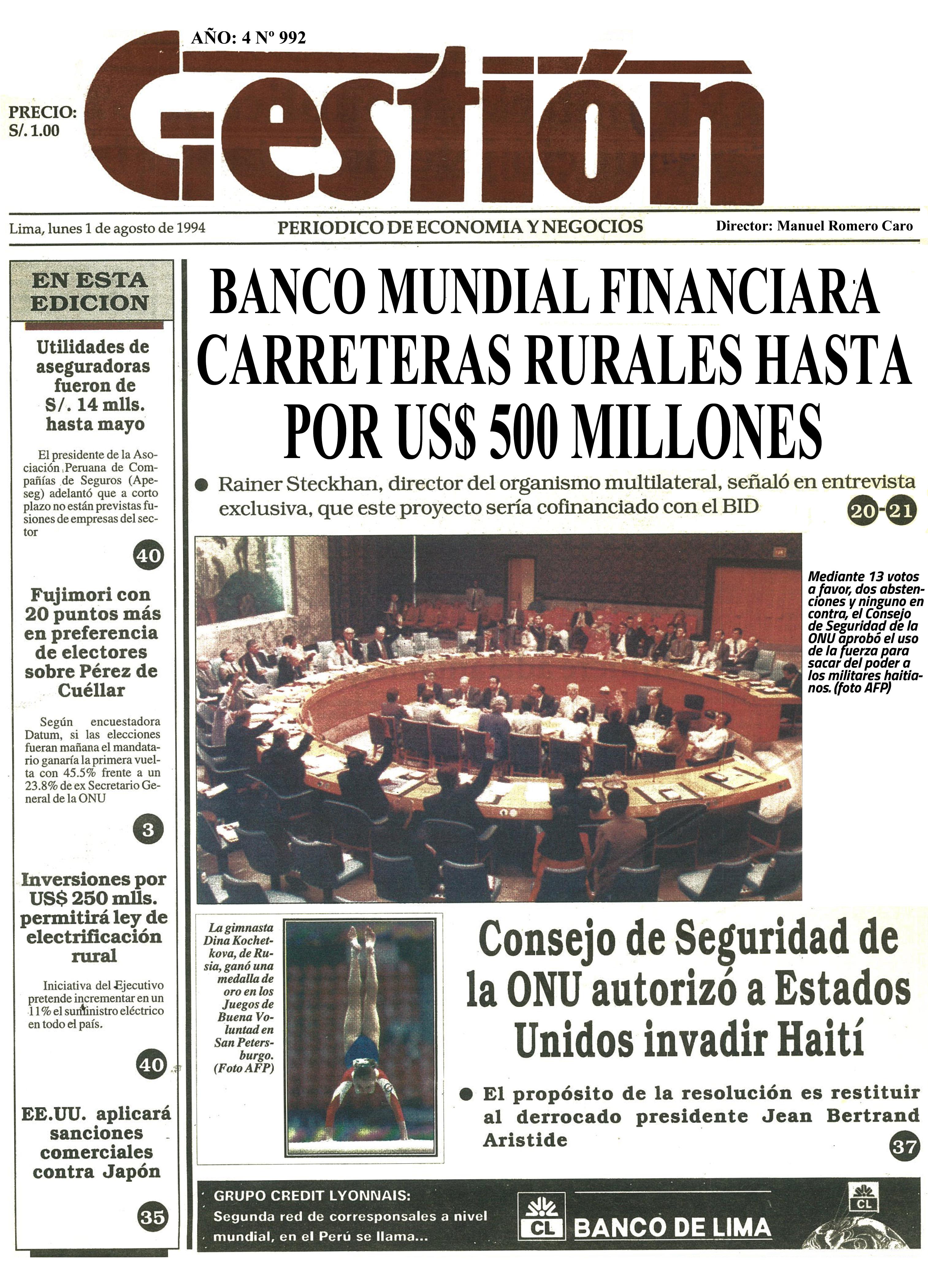 Portada 1 agosto de 1994